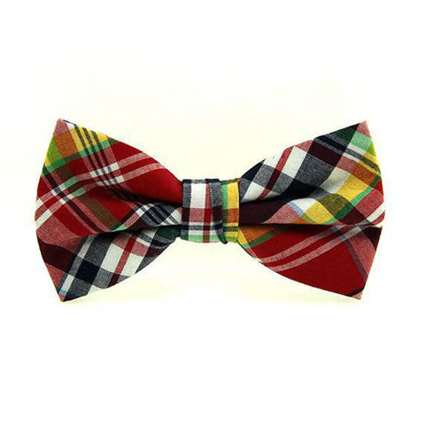 HUISHI High Quality Fashion Casual Men Polyester Check Bowtie Men's Bow Ties For Butterfly Cravat Stripe Checks Tuxedo Red Bow