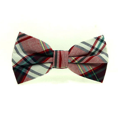 HUISHI High Quality Fashion Casual Men Polyester Check Bowtie Men's Bow Ties For Butterfly Cravat Stripe Checks Tuxedo Red Bow