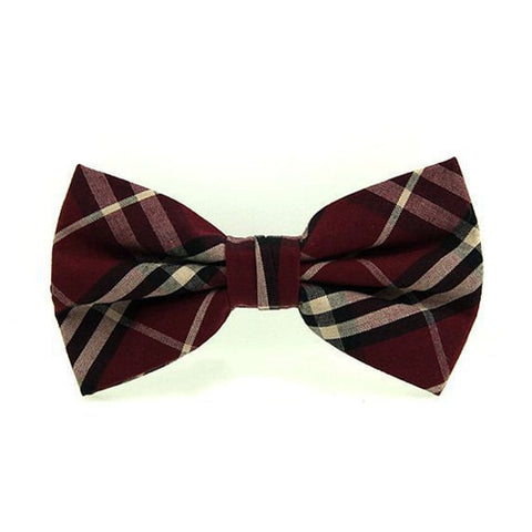 HUISHI High Quality Fashion Casual Men Polyester Check Bowtie Men's Bow Ties For Butterfly Cravat Stripe Checks Tuxedo Red Bow