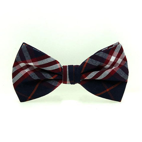 HUISHI High Quality Fashion Casual Men Polyester Check Bowtie Men's Bow Ties For Butterfly Cravat Stripe Checks Tuxedo Red Bow