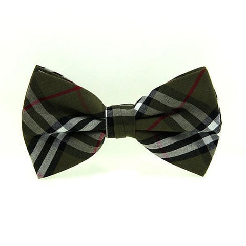 HUISHI High Quality Fashion Casual Men Polyester Check Bowtie Men's Bow Ties For Butterfly Cravat Stripe Checks Tuxedo Red Bow