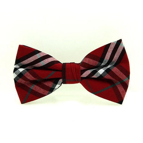 HUISHI High Quality Fashion Casual Men Polyester Check Bowtie Men's Bow Ties For Butterfly Cravat Stripe Checks Tuxedo Red Bow