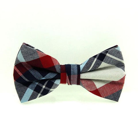 HUISHI High Quality Fashion Casual Men Polyester Check Bowtie Men's Bow Ties For Butterfly Cravat Stripe Checks Tuxedo Red Bow