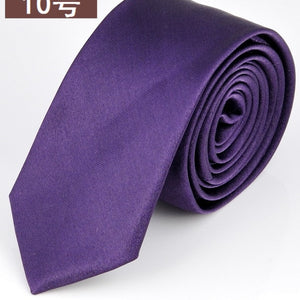 Mans Accessories Slim Skinny Tie for Men Jacquard Woven Solid Champagne Orange Red Purple Blue Ties Wedding Necktie