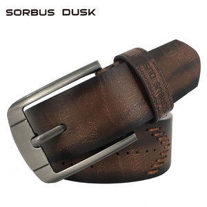 SORBUS DUSK Brand high quality men's belt fashion luxury strap male cowhide belts jeans vintage pin buckle belt Free Shipping